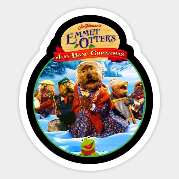 Funny Emmet Otters Jug Band Christmas Vintage Sticker by makakoli77